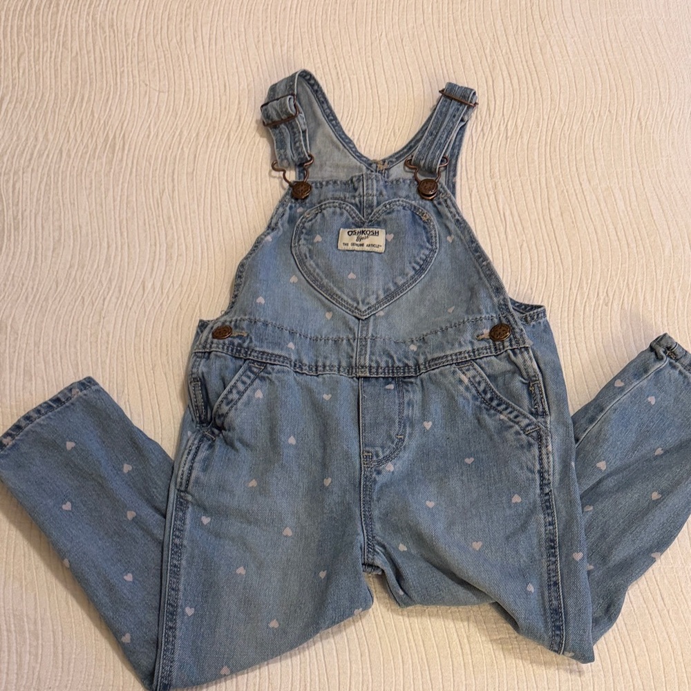 OshKosh B'gosh Light Blue Denim Heart Overalls